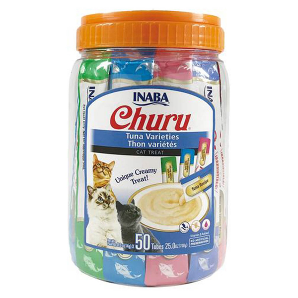 Inaba Cat Churu Puree Tuna Varieties 50pk Tub