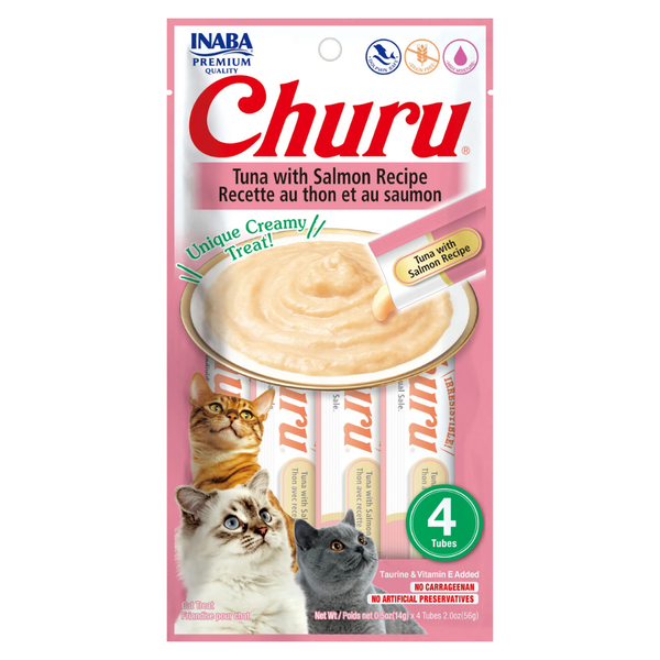 INABA CAT CHURU PUREE TUNA WITH SALMON 56G 6PK (OM6)