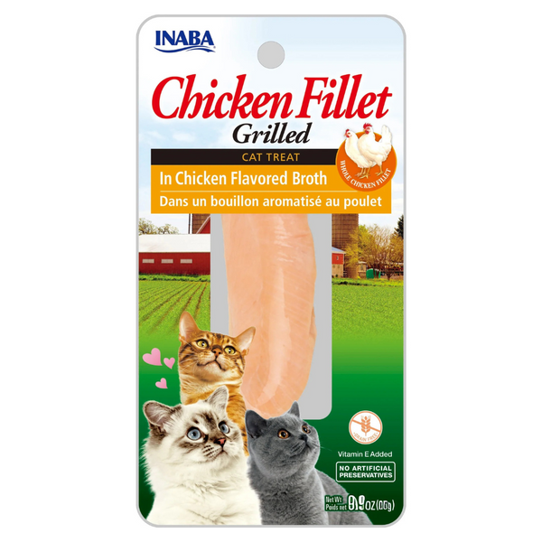 INABA CAT GRILLED CHKN FILLET IN CHICKEN BROTH 15G 6PK (OM6)
