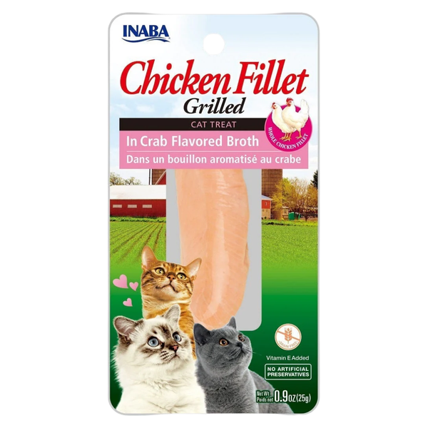 INABA CAT GRILLED CHKN FILLET IN CRAB BROTH 25G 6PK(OM6)