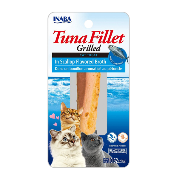 Inaba Cat Grilled Tuna Fillet In Scallop Broth 15g 6pk (OM6)