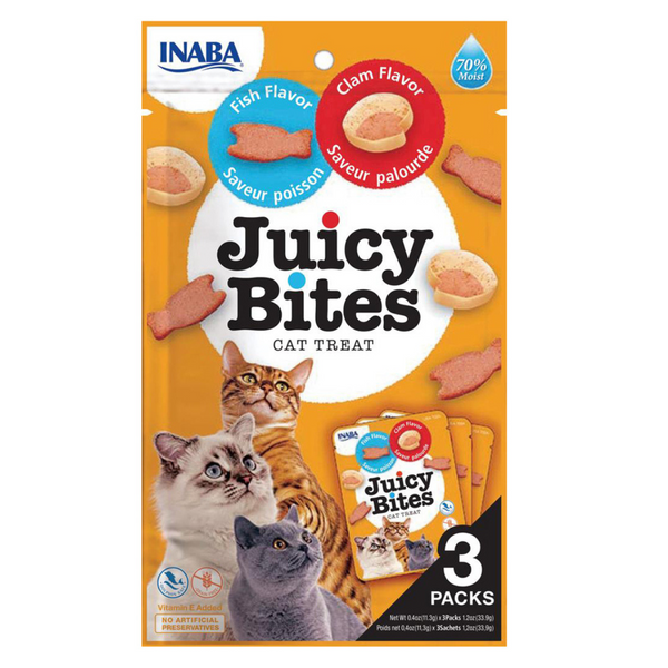 Inaba Cat Juicy Bites Fish & Clam 34g 6pk (OM6)