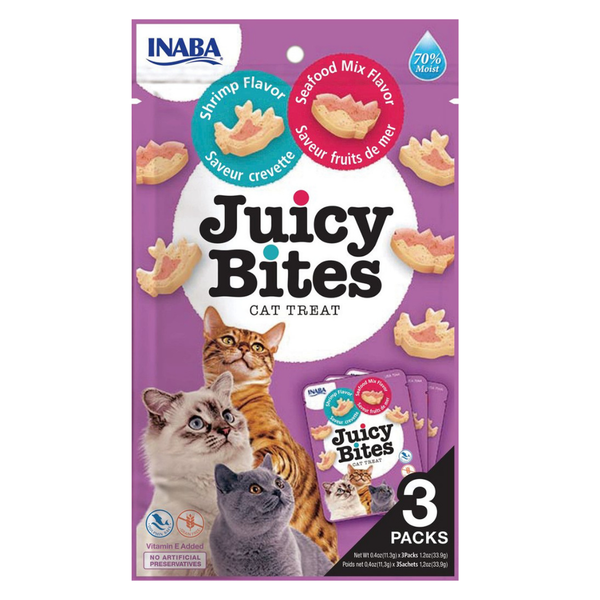 Inaba Cat Juicy Bites Shrimp & Seafood Mix 34g 6pk (OM6)