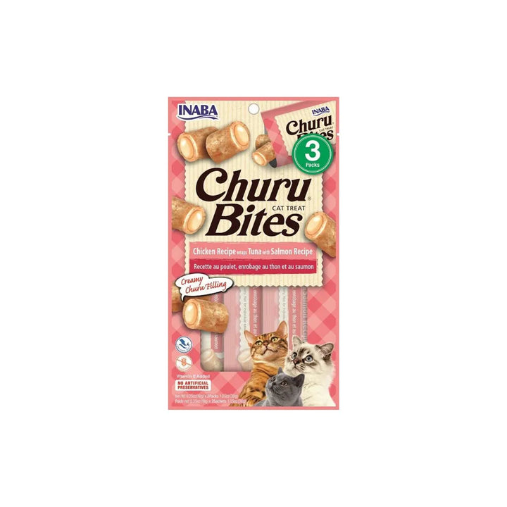 Inaba Cat Churu Bites Chk Wrap Tuna & Slmn 