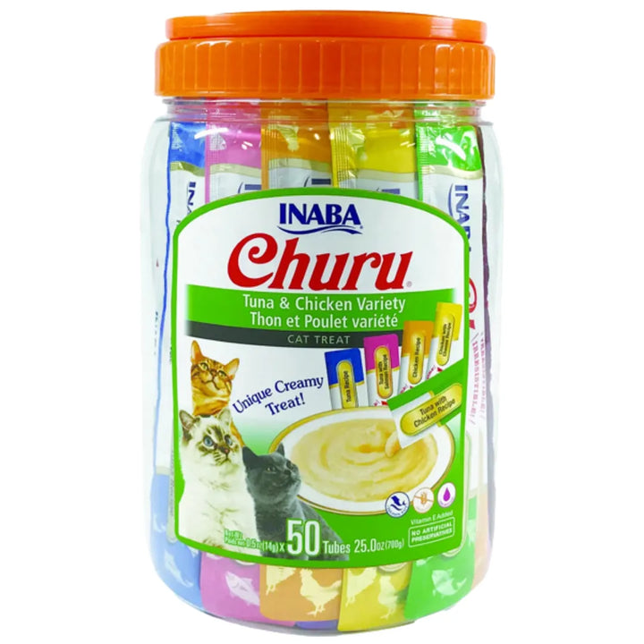 Inaba Cat Churu Puree Tuna Chicken Varieties 50Pk Box
