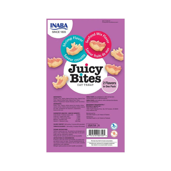 Inaba Cat Juicy Bites Shrimp & Seafood Mix 34g 6pk (OM6) back