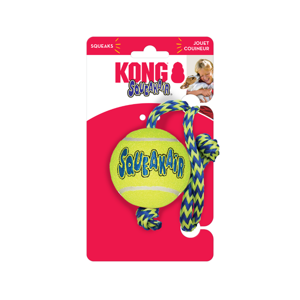 KONG Dog Airdog Squeaker Ball W/Rope Medium (AST21)