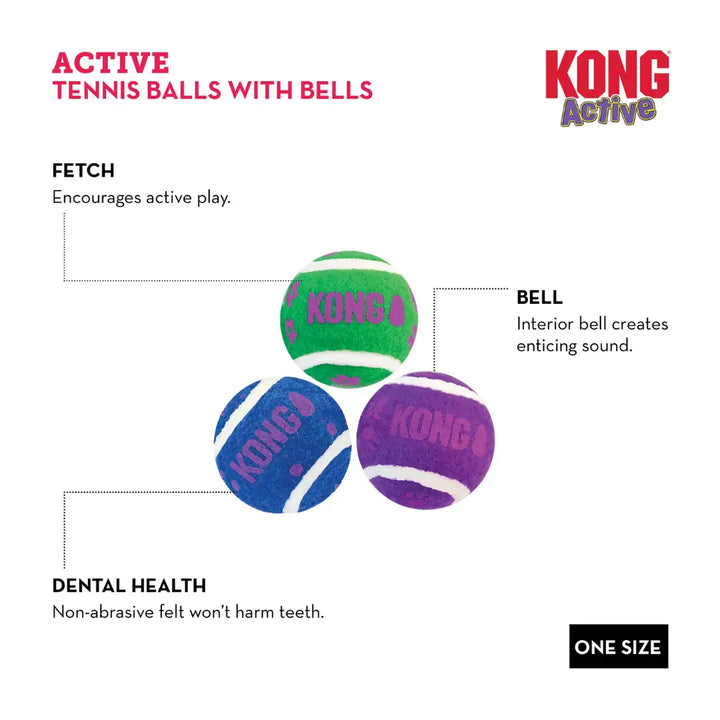 KONG Cat Tennis Balls with Bells