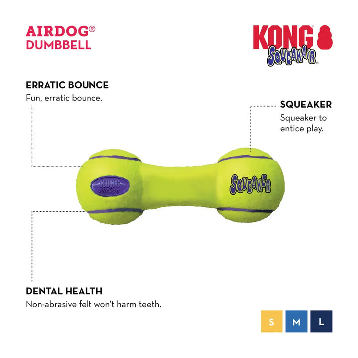KONG DOG AIRDOG SQUEAKER DUMBBELL