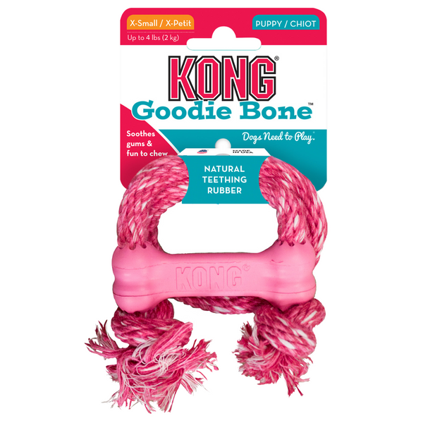 KONG PUPPY GOODIE BONE WROPE XSMALL (KP51)