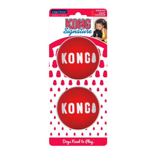 KONG SIGNATURE BALLS 2-PK LG (SKB1)