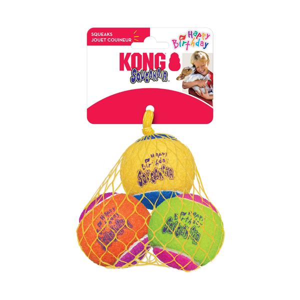 KONG DOG AIRDOG SQUEAKER BIRTHDAY BALLS (AST2Y)