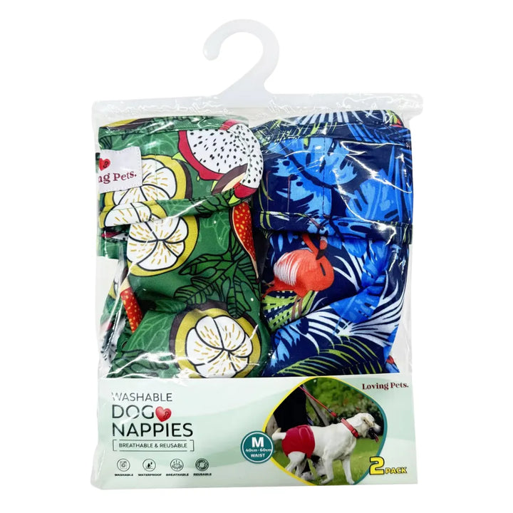 LOVING PETS WASHABLE NAPPIES BLUE/GREEN