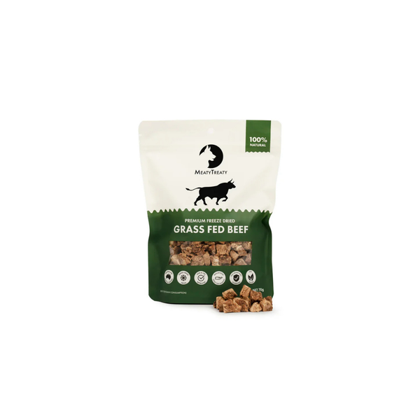 MEATY TREATY FREEZE DRIED GRASS FED BEEF 70G