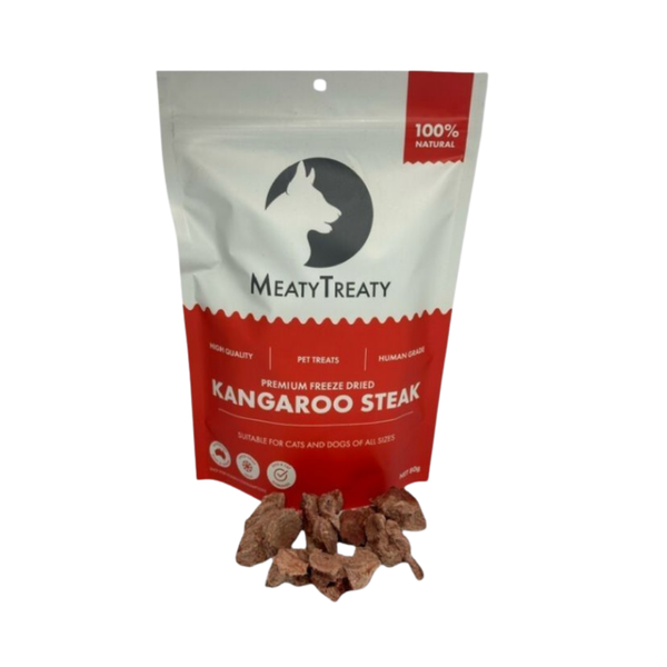 Meaty Treaty Freeze Dried Kangaroo Steak 80g