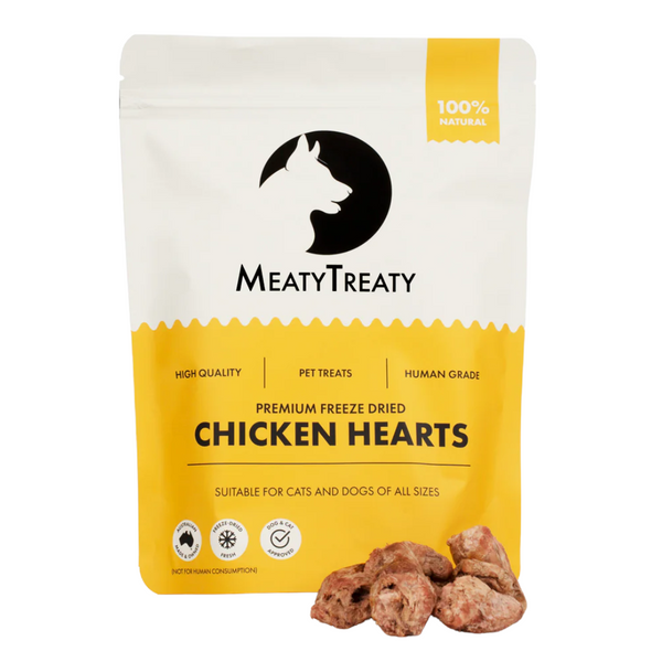 Meaty Treaty Freeze Dried Chicken Heart Dog & Cat 100g