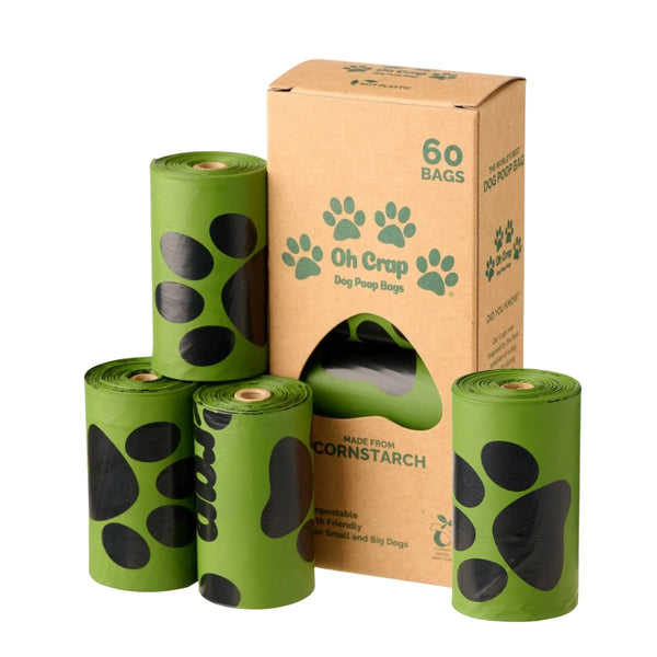 OH CRAP COMPOSTABLE DOG POOP BAGS 60 BAGS