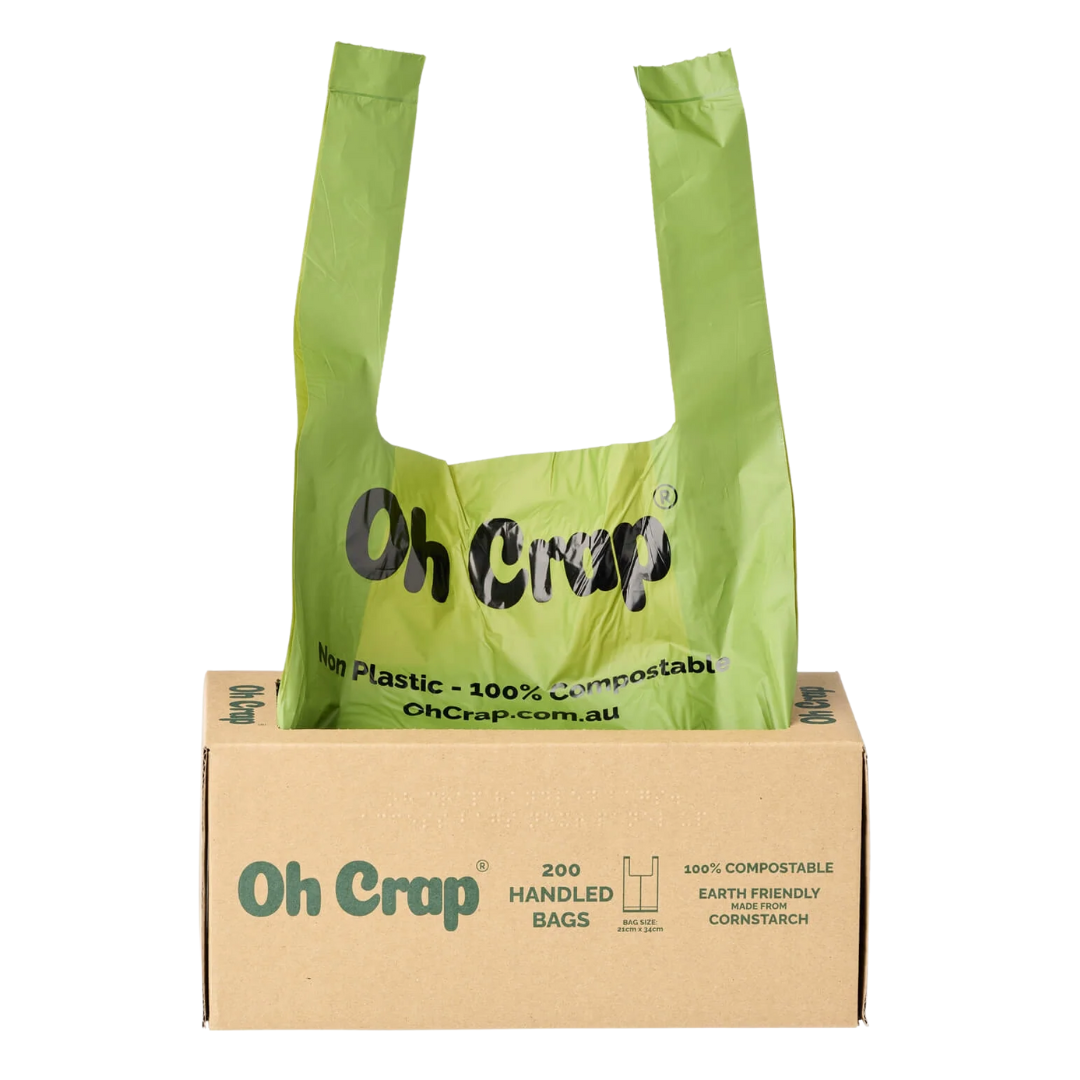 Oh Crap Oh Crap Compostable Handled Dog Poop Bags - 200 Bags – Pet Bites