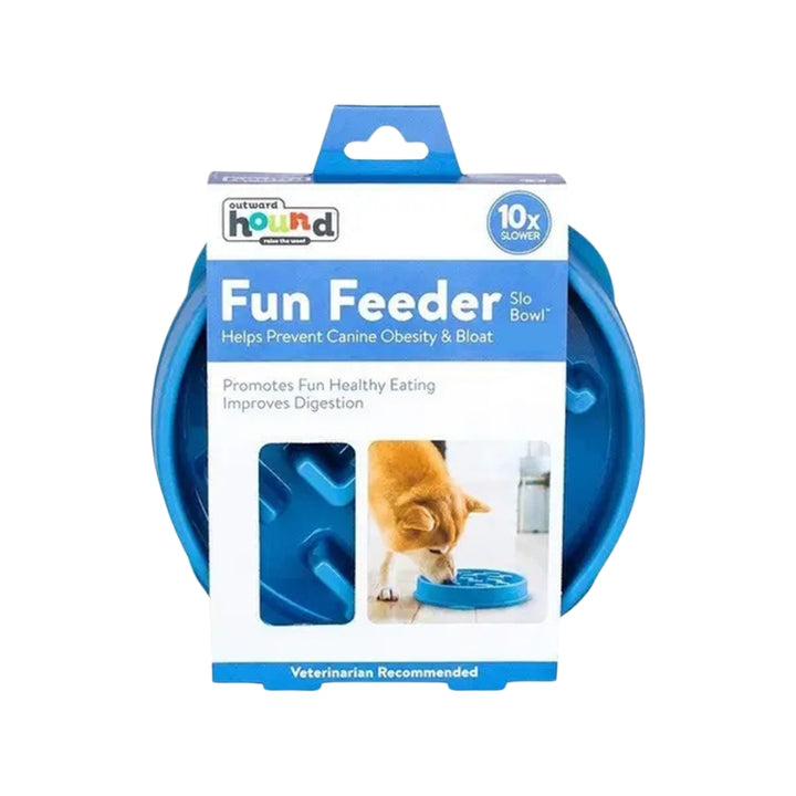 Outward Hound Fun Feeder Notch Blue Medium