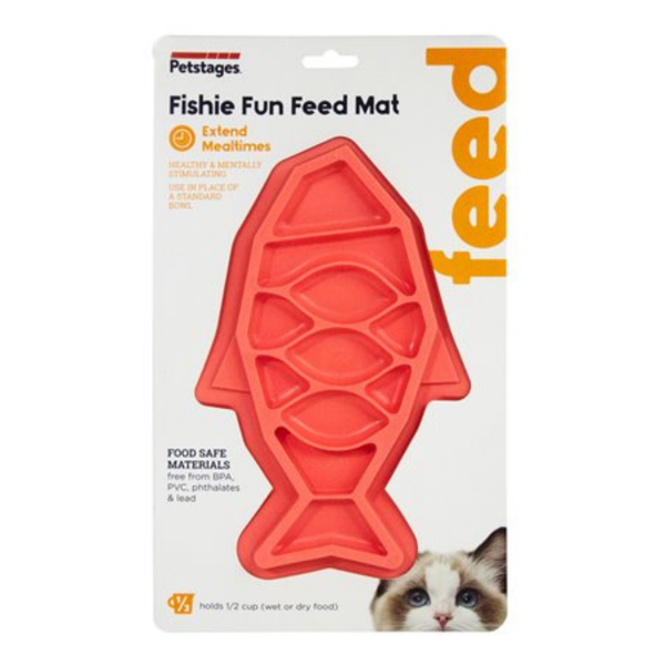 OUTWARD HOUND CAT FISHIE FUN FEED MAT PINK