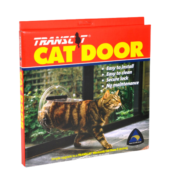 Transcat Cat Door Small 4-Way Locking Clear 180mm Flap Width