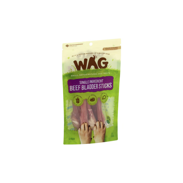 WAG BEEF BLADDER STICKS 5 PACK