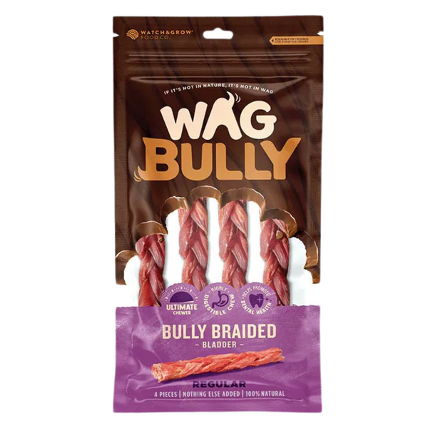 Wag Braided Bully Stick Regular