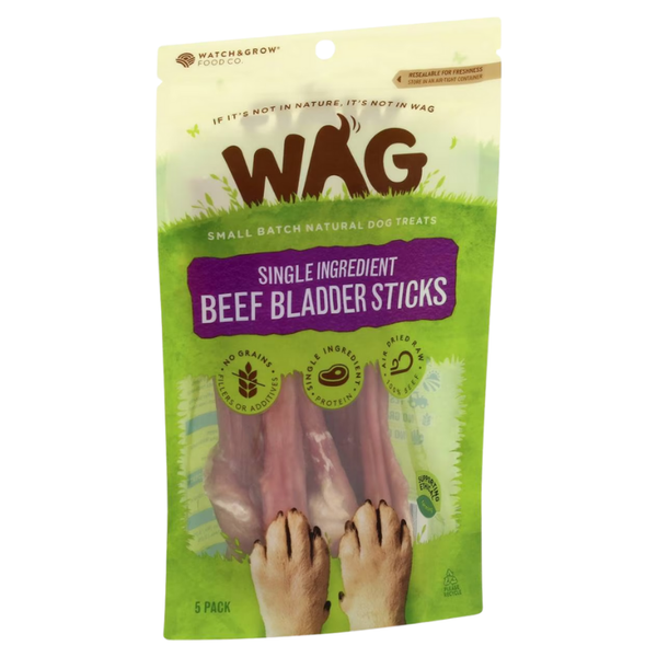 WAG Beef Bladder Sticks (5 Pack)