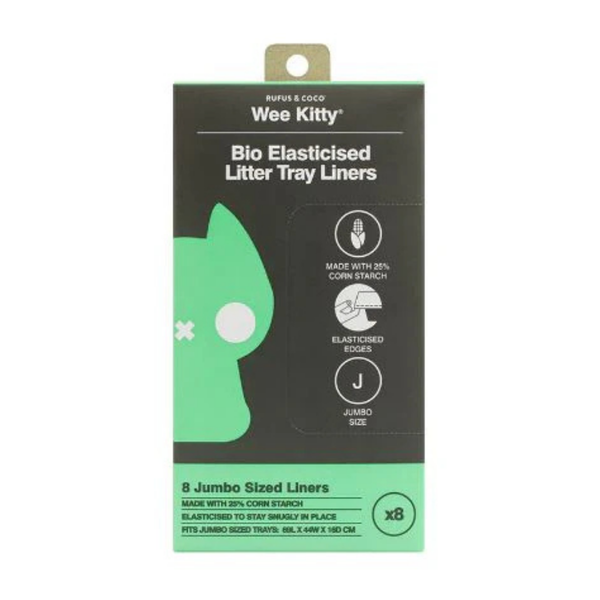 WEE KITTY BIO ELASTICISED LITTER TRAY LINERS JUMBO 8PK