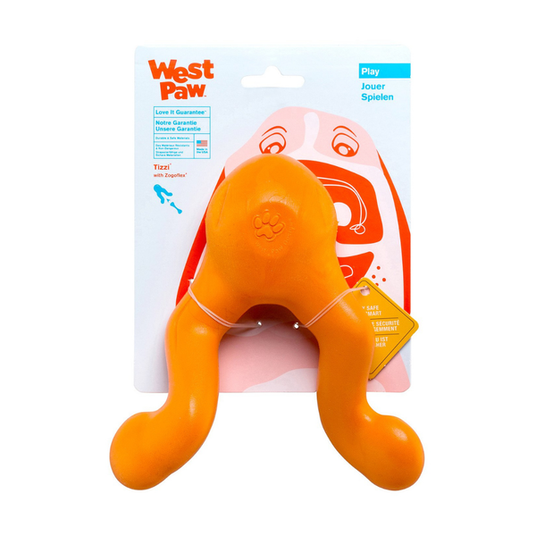 West Paw Tizzi Puzzle Toy - Large - Tangerine