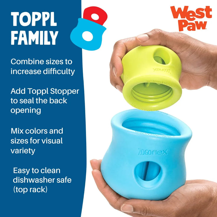 WEST PAW TOPPL PUZZLE TOY - LARGE - AQUA