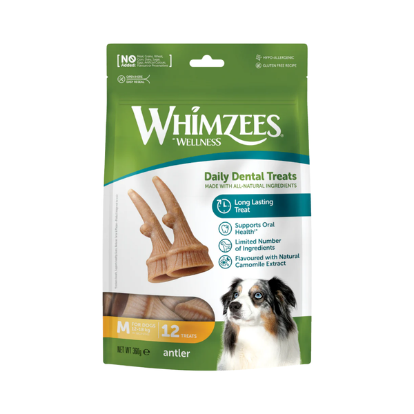 Whimzees Occupy Antlers M Value Bag (12 Bag)