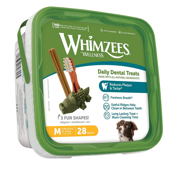 WHIMZEES Toothbrush Variety Box (M - 28 Pack)