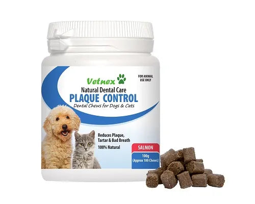 VETNEX PLAQUE CONTROL CHEWS SALMON FOR DOG & CAT 100G