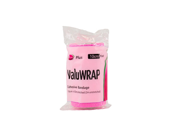 VALUWRAP COHESIVE BANDAGE 10CM PINK
