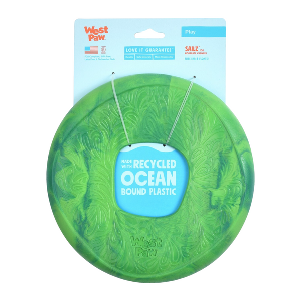 WEST PAW SAILZ FLYING CHEW TOY - EMERALD