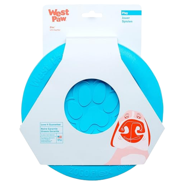 WEST PAW ZISC FLYING FETCH TOY - LARGE - AQUA