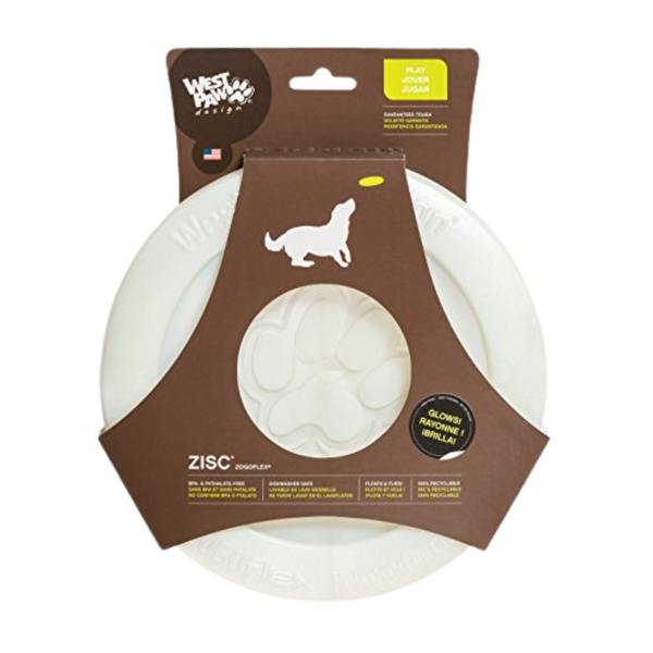 WEST PAW ZISC FLYING FETCH TOY - LARGE - GLOW IN THE DARK