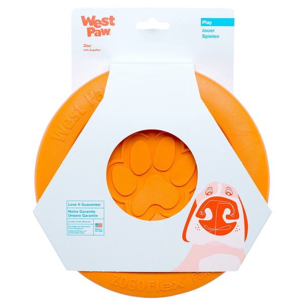 WEST PAW ZISC FLYING FETCH TOY - LARGE - TANGERINE