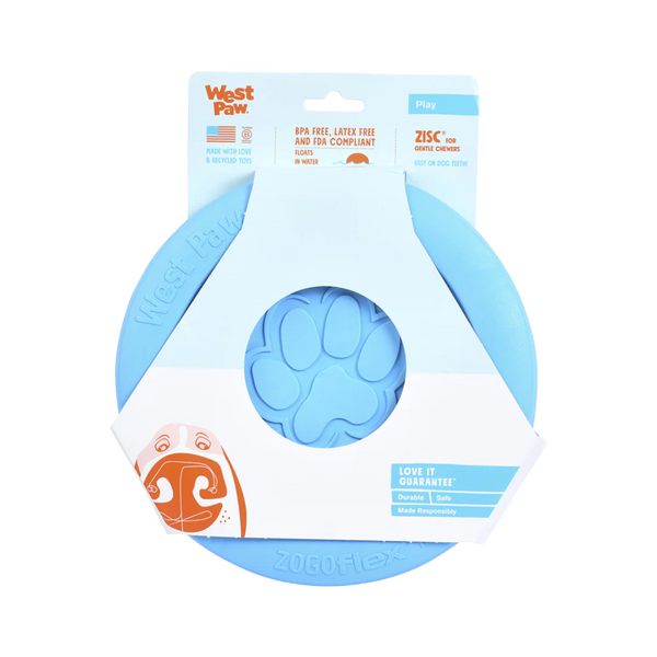 WEST PAW ZISC FLYING FETCH TOY - SMALL - AQUA