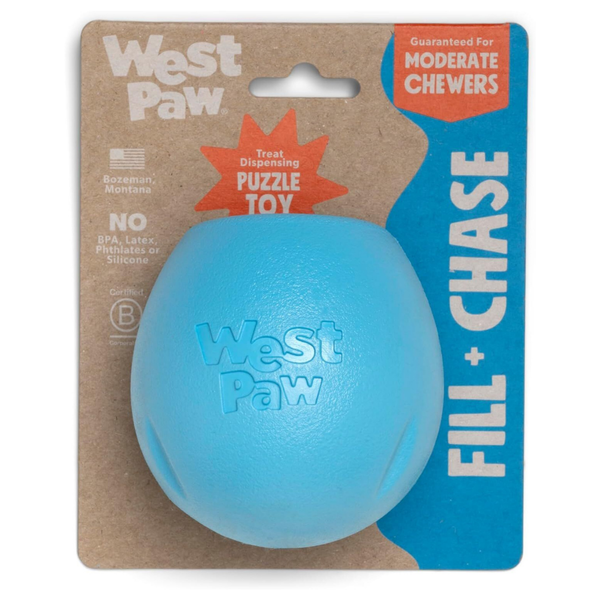 West Paw Rumbl Puzzle Toy - Small - Aqua