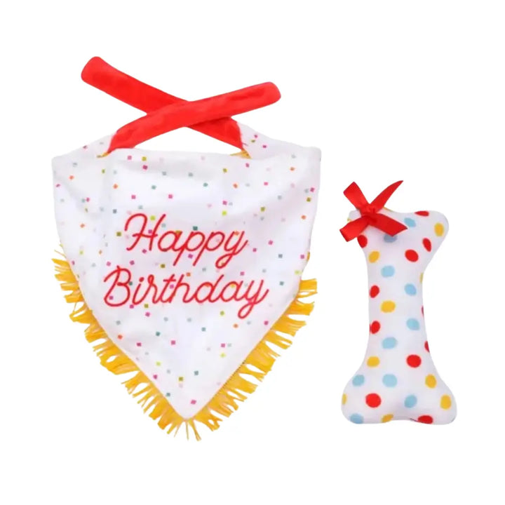 ZIPPYPAWS BIRTHDAY BANDANA & BONE