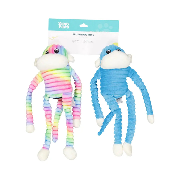 ZIPPYPAWS SPENCER THE CRINKLE MONKEY 2PK - SMALL RBOW