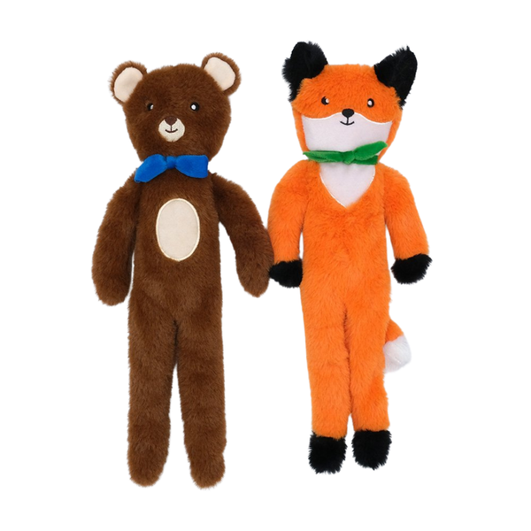 ZIPPYPAWS FLUFFY PELTZ - BEAR AND FOX