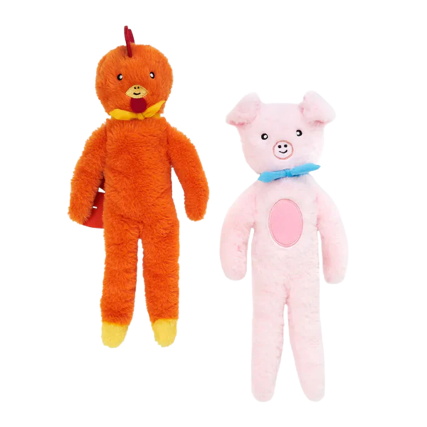 ZIPPYPAWS FLUFFY PELTZ - PIG AND CHICKEN
