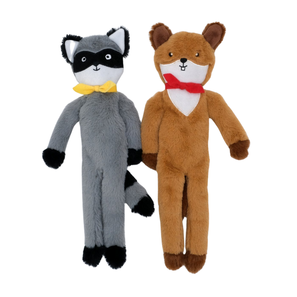 ZIPPYPAWS FLUFFY PELTZ - SQUIRREL AND RACCOON