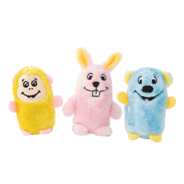 ZIPPYPAWS SQUEAKIE BUDDIES - BEAR BUNNY MONKEY