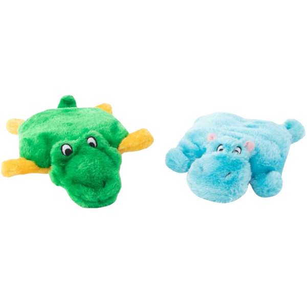 ZIPPYPAWS SQUEAKIE PADS 2-PACK - HIPPO & ALLIGATOR