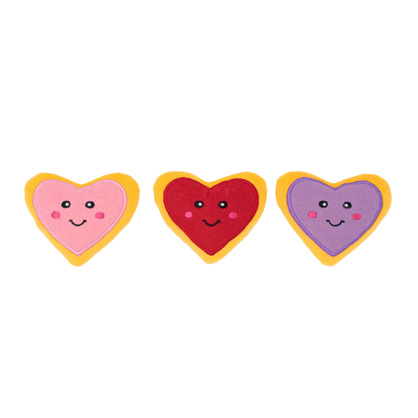 ZIPPYPAWS VALENTINES MINIZ 3-PACK - HEART COOKIES