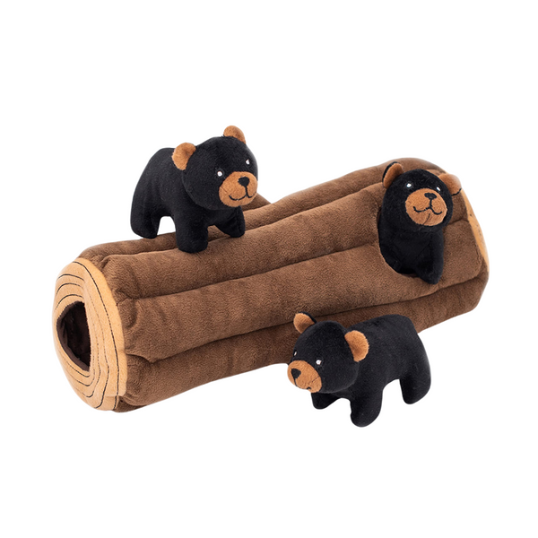 ZIPPYPAWS ZIPPY BURROW - BLACK BEAR LOG